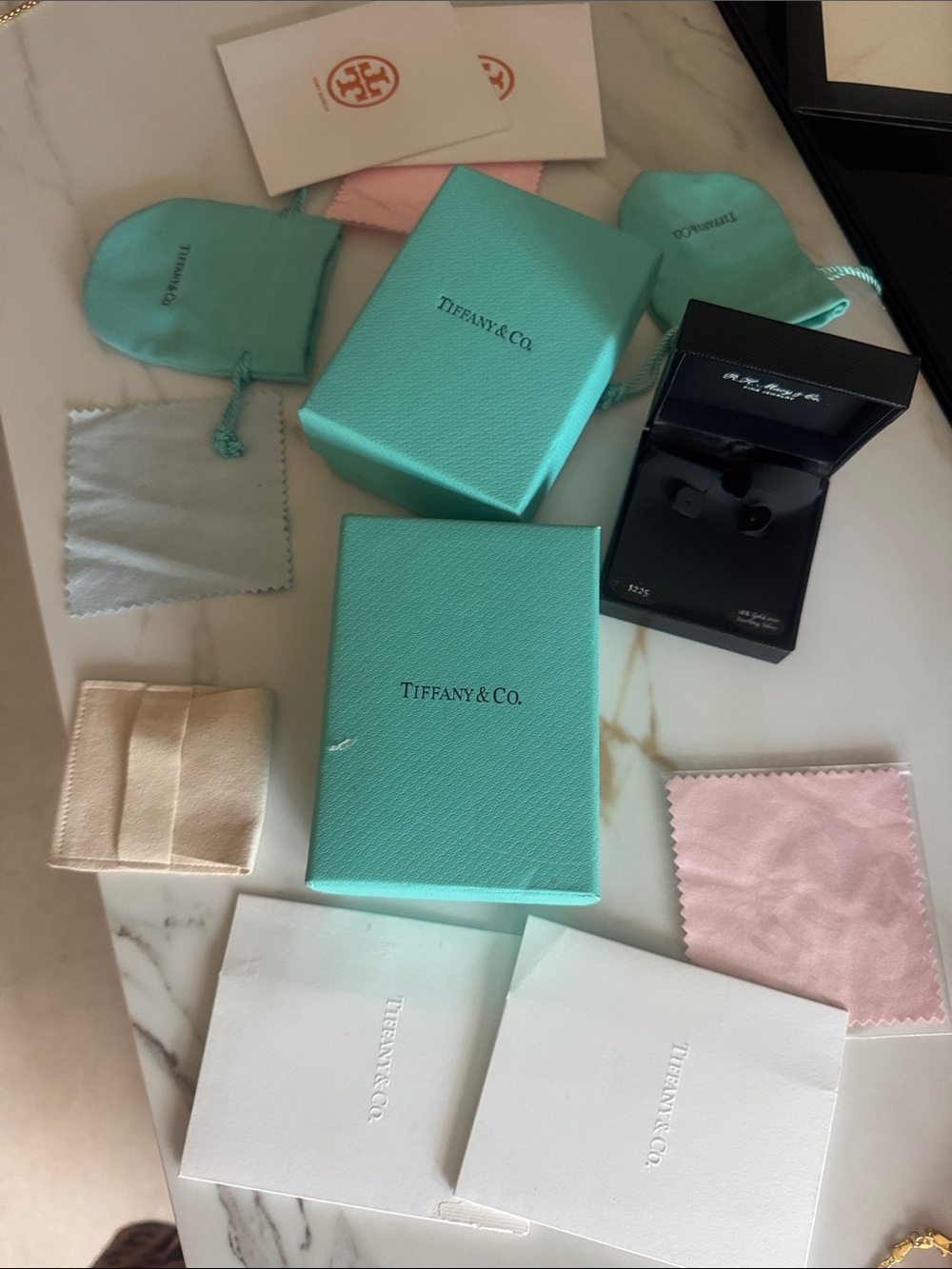 Tiffany & Co. Signature Blue Jewelry Boxes and Pouches Set